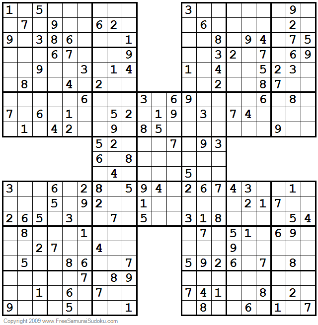 1001 Moderate Samurai Sudoku Puzzles Sudoku Puzzles