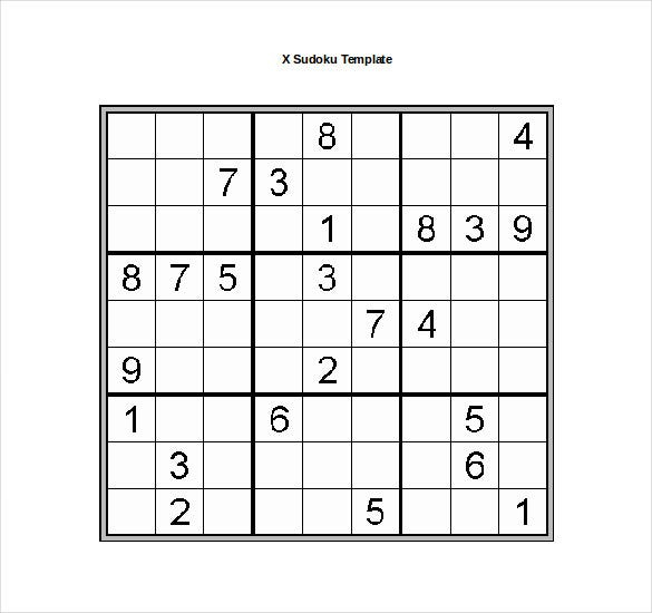 Printable Msword Sudoku