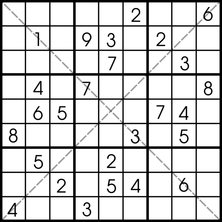 Diagonal Jigsaw Sudoku Printable