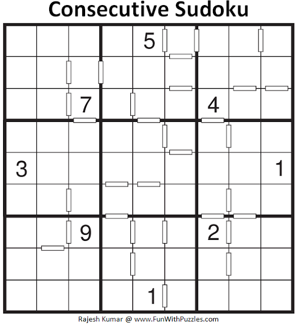 Easy Consecutive Sudoku Printable
