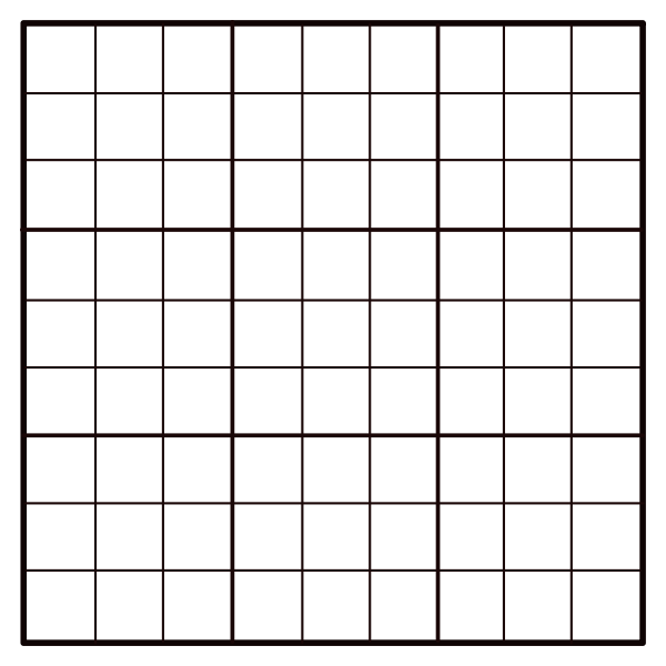 Empty Sudoku Grid Free SVG