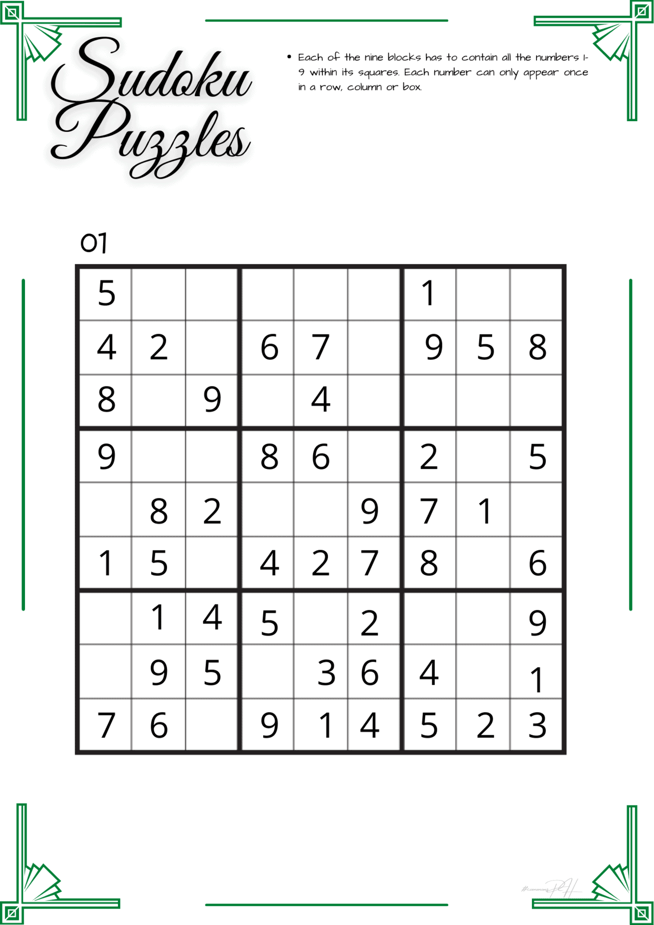 Printable Sudoku For Middle School