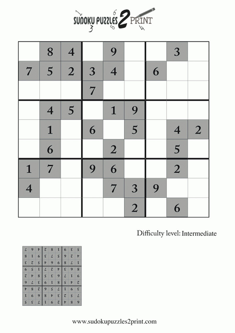 Printable Intermediate Sudoku Puzzles