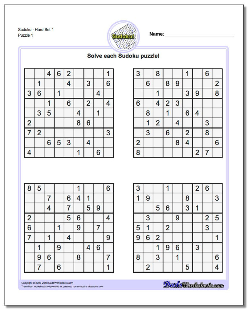 Medium Hard Sudoku Printable Sudoku Printable