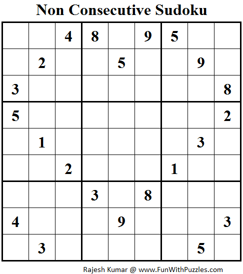 Non Consecutive Sudoku Fun With Sudoku 77