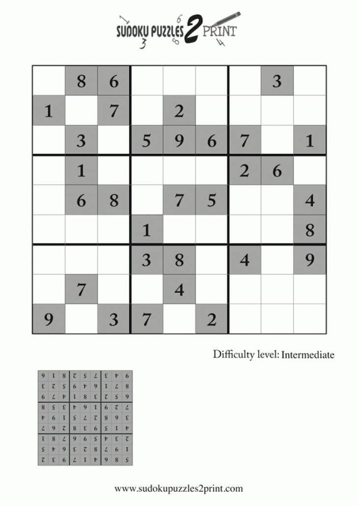 Printable Intermediate Sudoku Puzzles