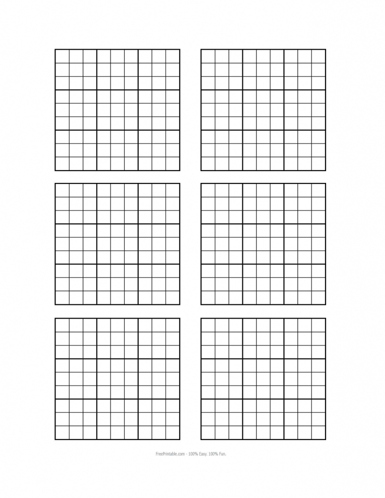 Printable Sudoku 4 Per Page Blank