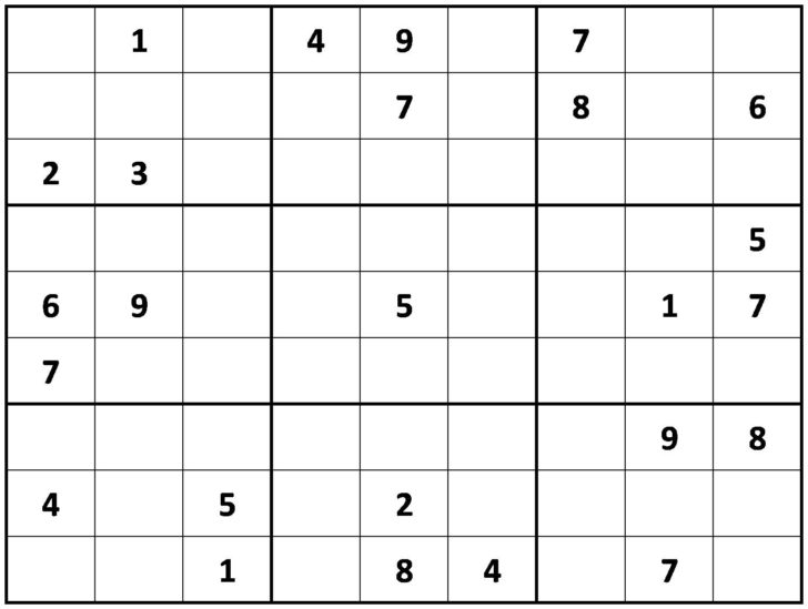Printable Difficult Sudoku Puzzles