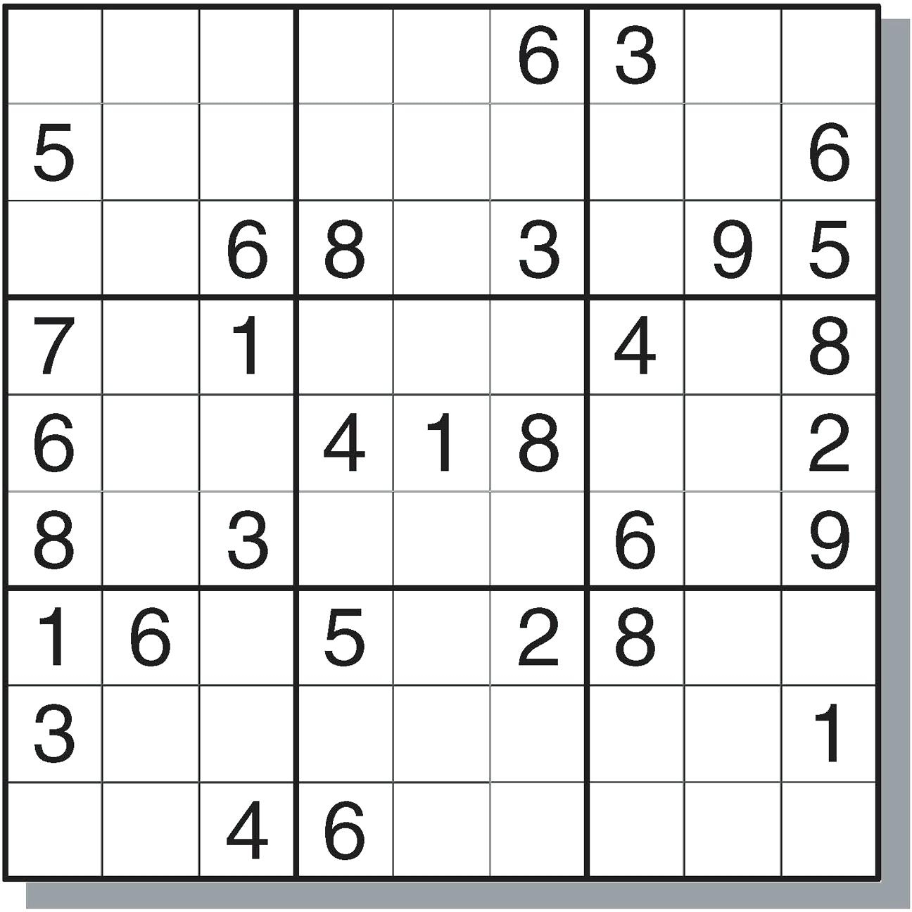 Free Printable Sudoku Puzzles Medium 1 Answers