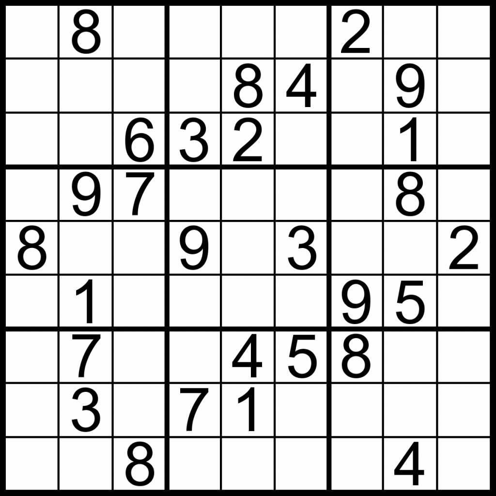 Free Printable Sudoku Puzzles Medium 1 Answers