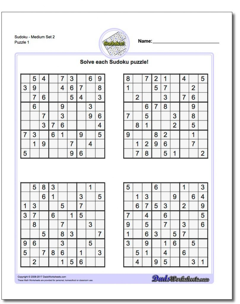 The Teacher's Corner Printable Sudoku