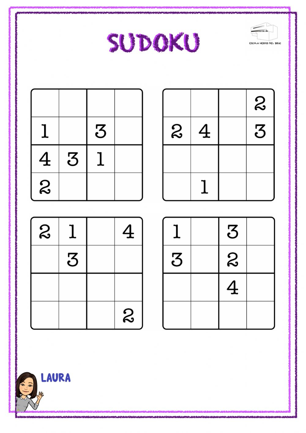 Printable Sudoku Worksheets 4x4