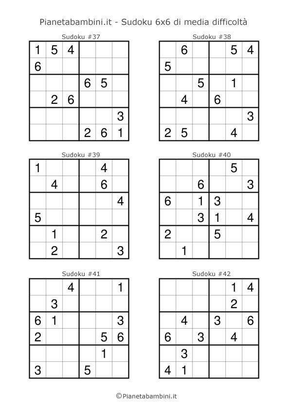 6x6 Odd Sudoku Printable