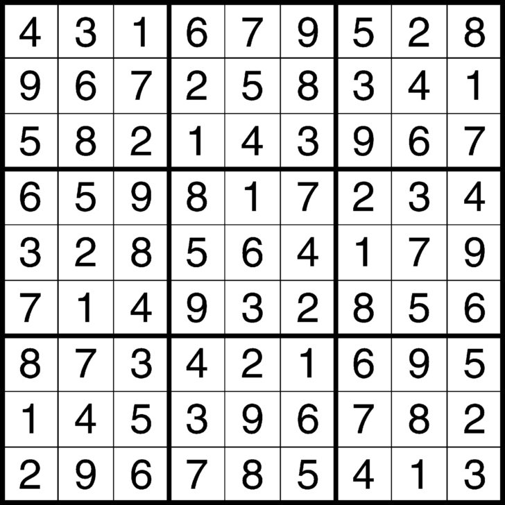 Sudoku Printable Puzzles With Solutions