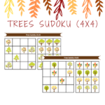 Trees Sudoku 4x4 For Autumn Petitworlds