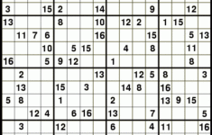 16×16 Sudoku Puzzle A Lot Of Numbers Sudoku Puzzles