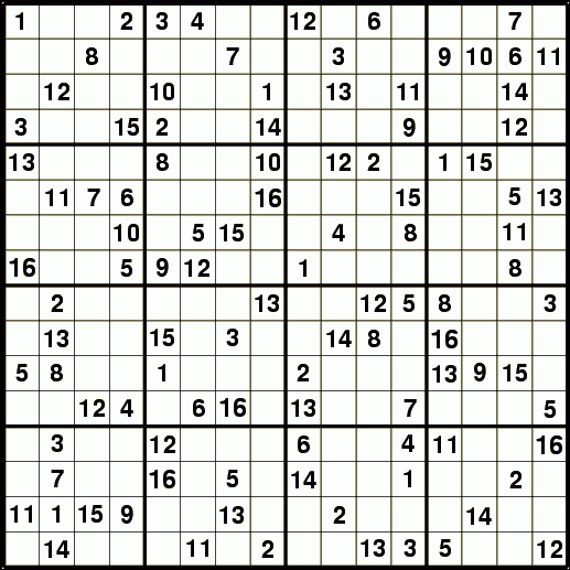 1-6 Sudoku Squares Printable