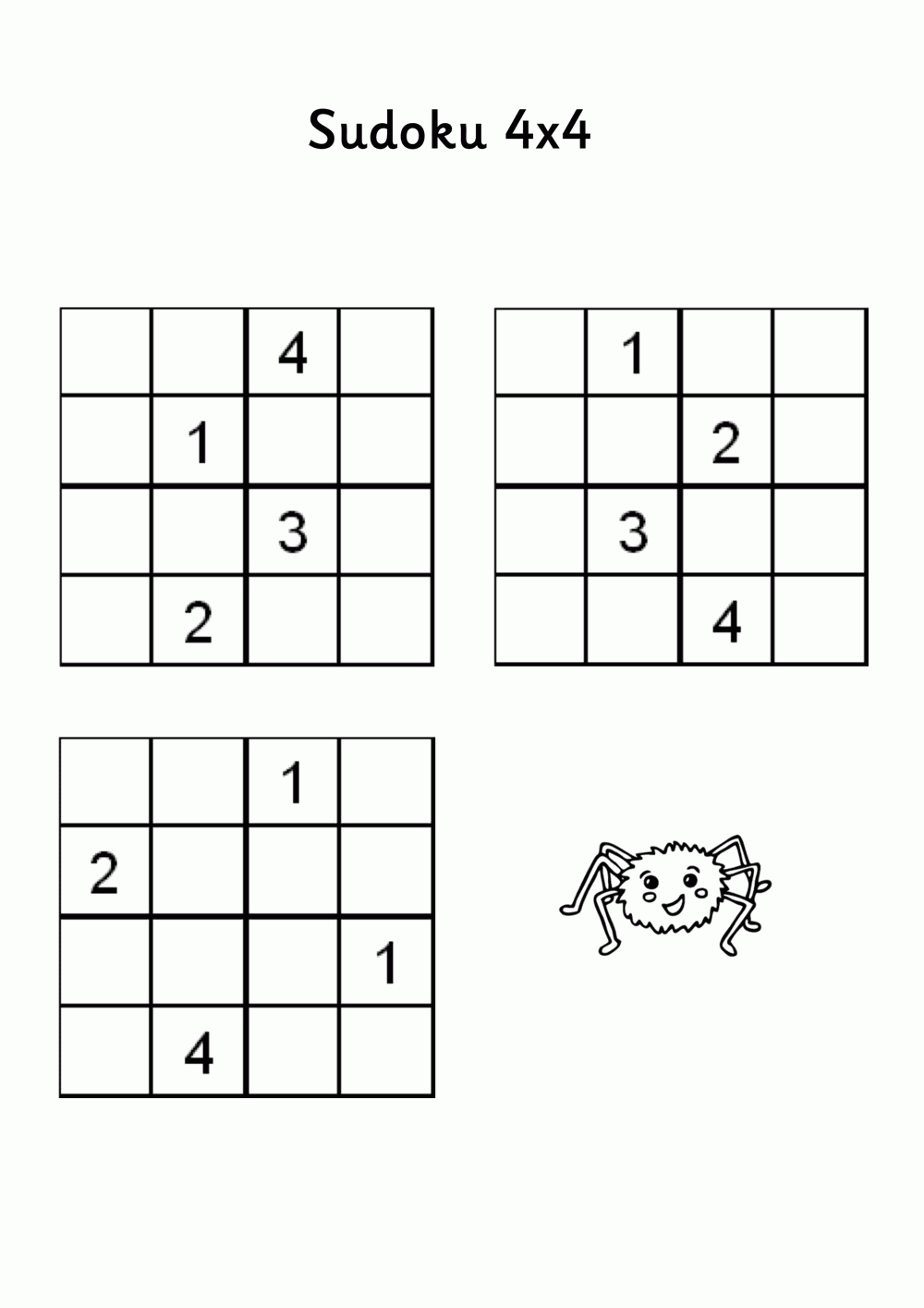 4x4 Sudoku Printable Free