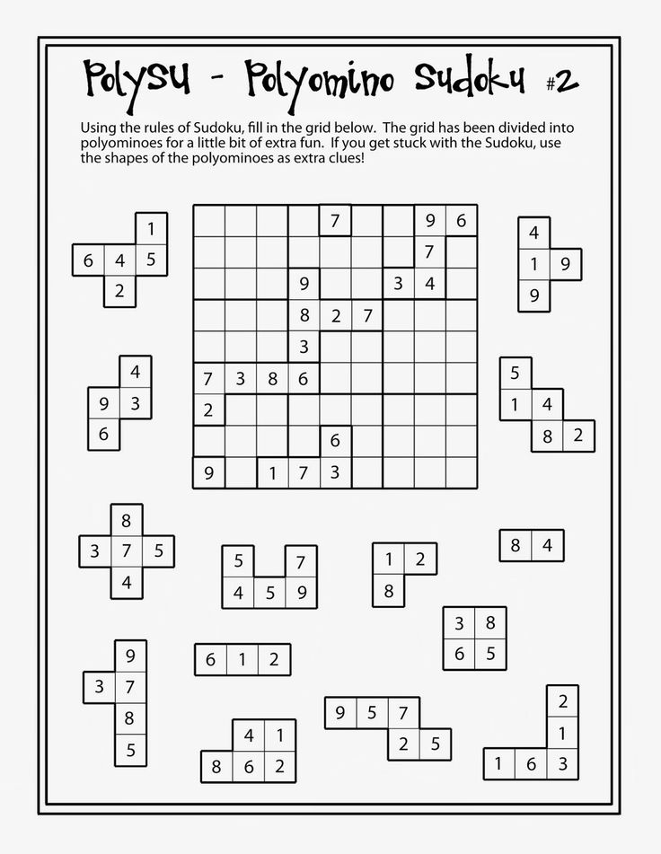 Sudoku For Middle School Printables