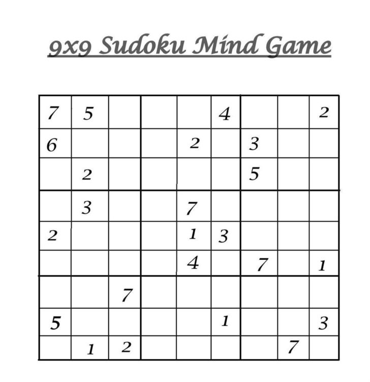 Sudoku 9 By 9 Printable