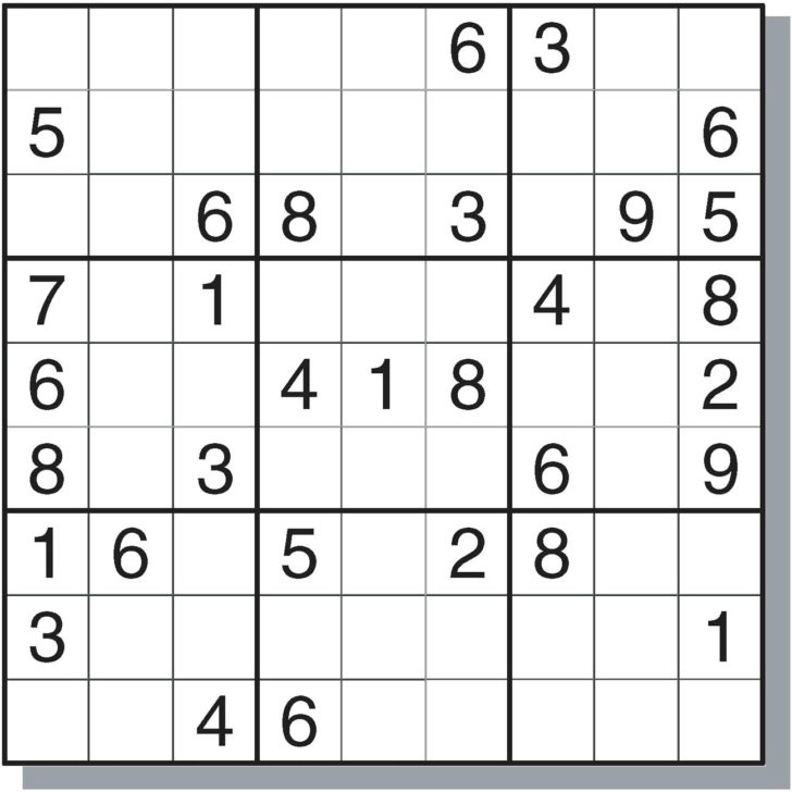Printable Medium Hard Sudoku