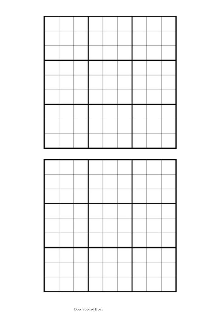 Blank Sudoku Grid PDF Format E Database