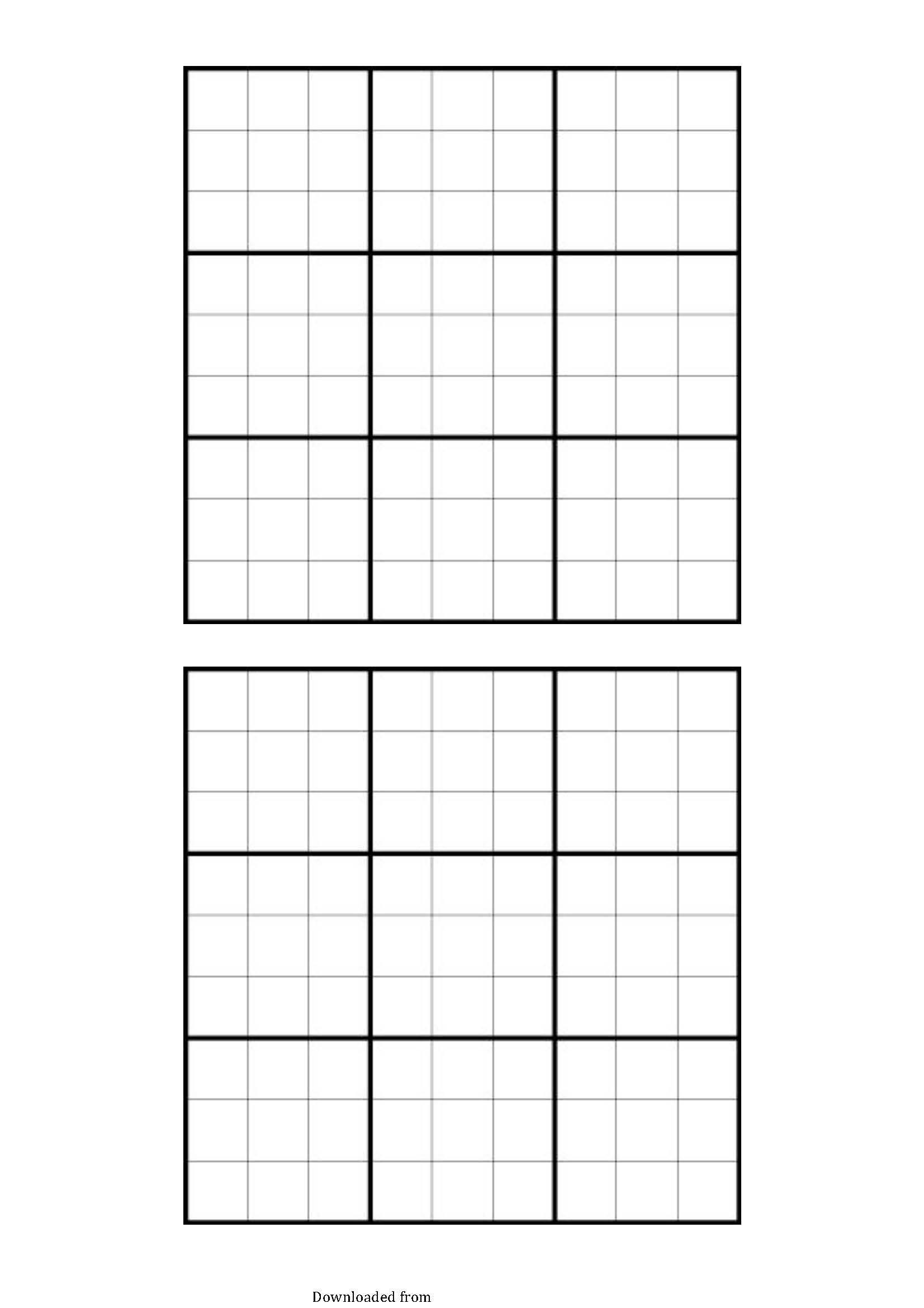 Printable Empty Grid For Sudoku