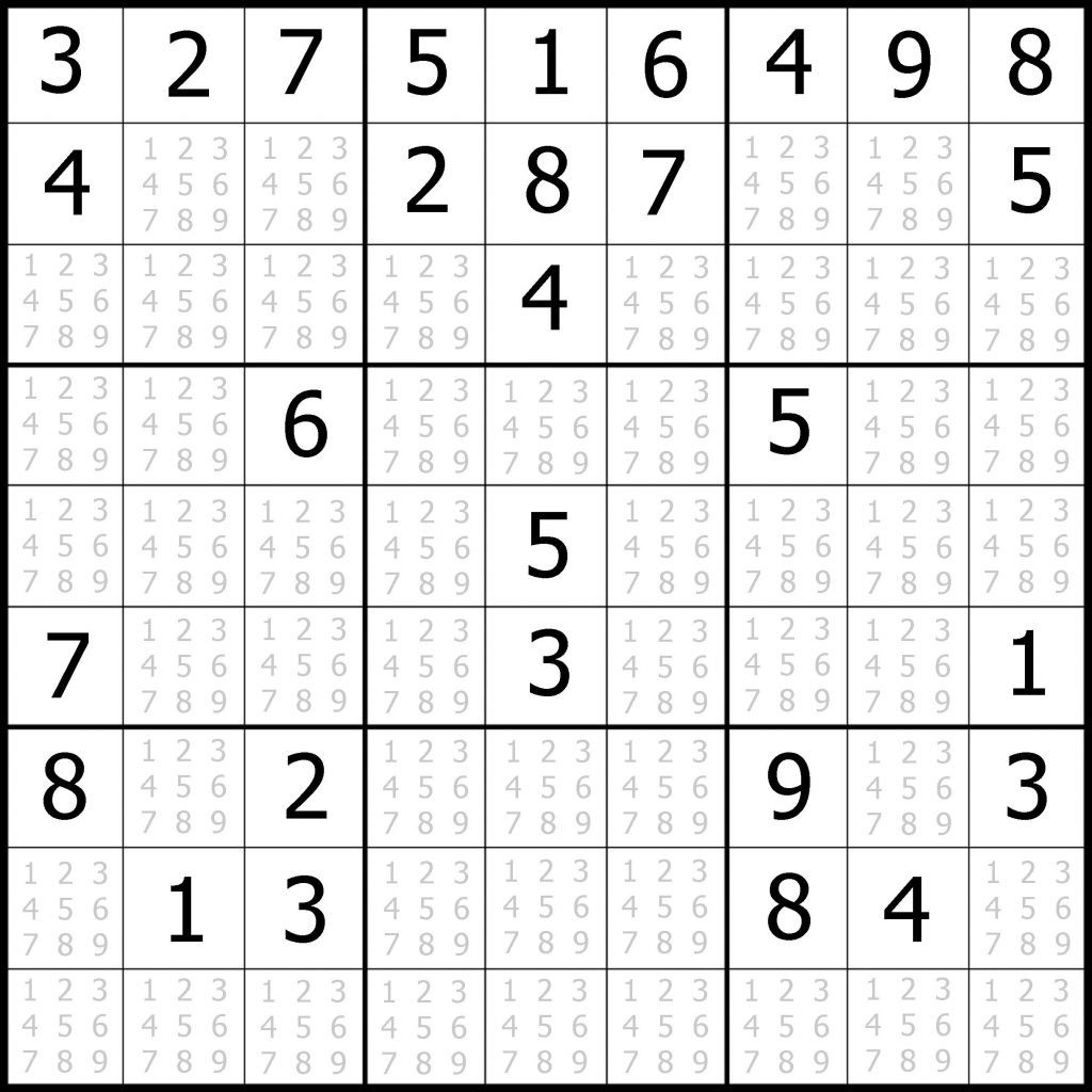 Sudoku With Notes Printable