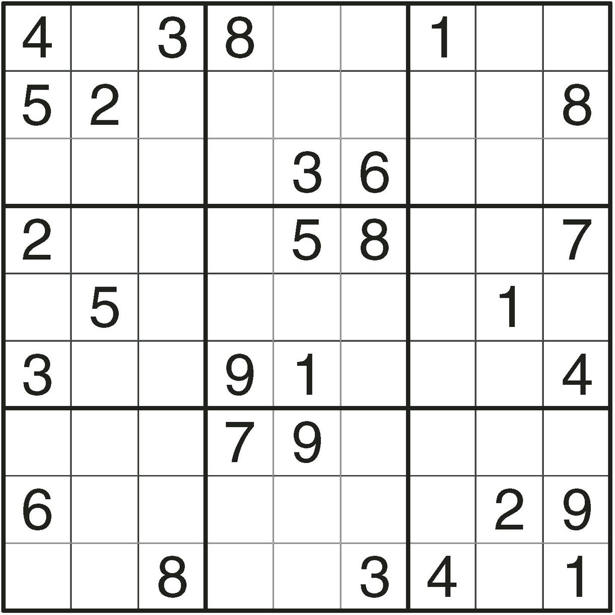 Printable Sudoku Puzzles Difficult
