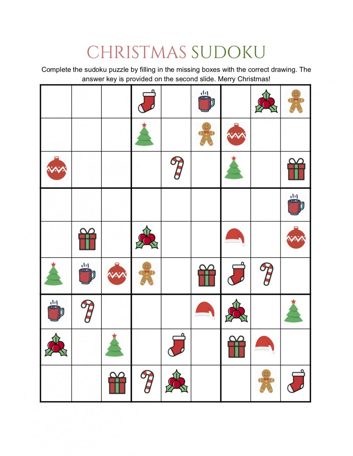 Christmas Picture Sudoku Printable