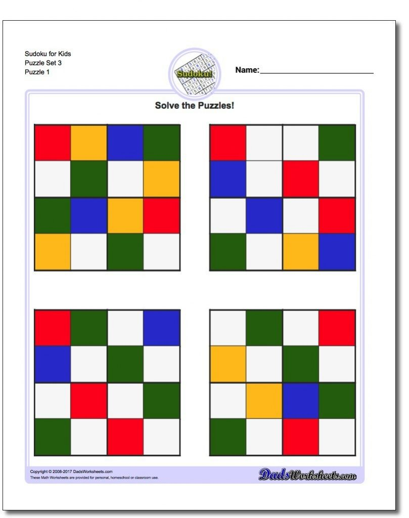 Printable Color Sudoku