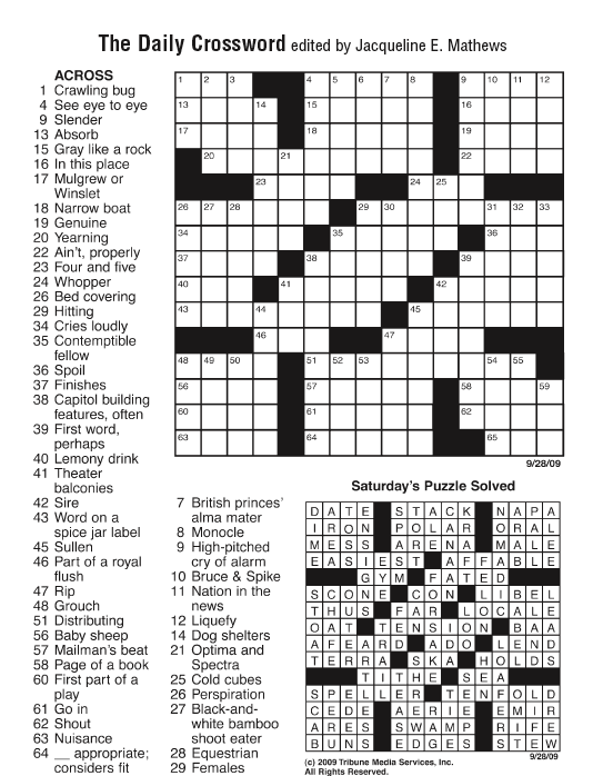Crossword And Sudoku SteamboatToday