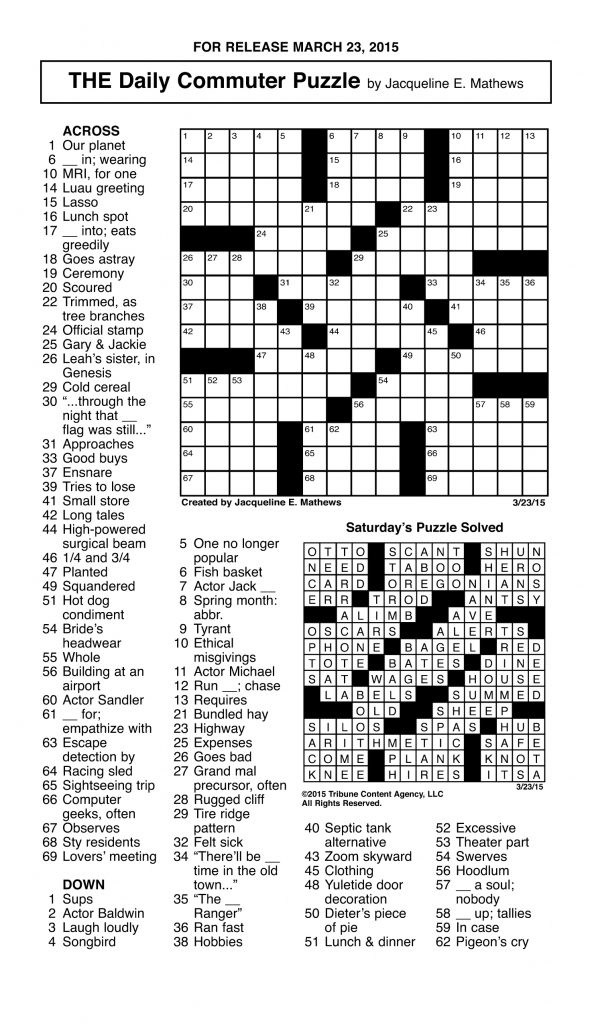 Crosswords Archives Tribune Content Agency Printable
