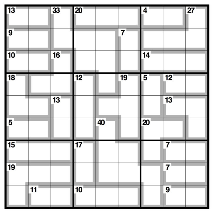 Printable Daily Killer Sudoku