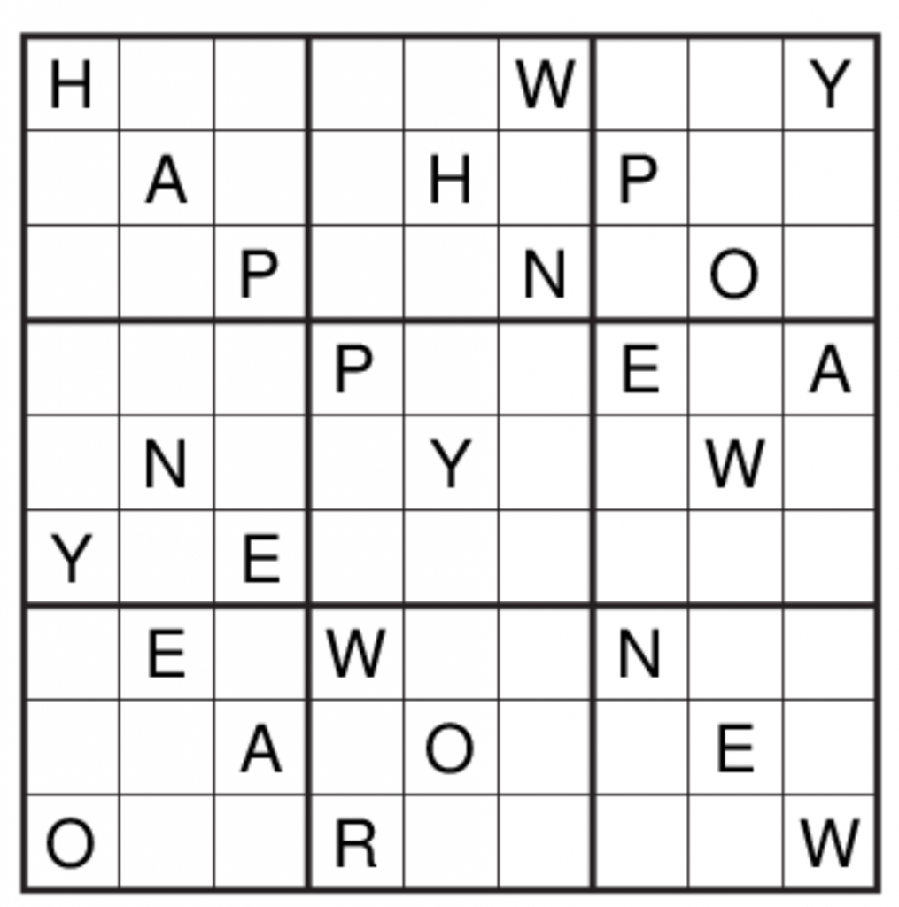 Printable Alphabet Sudoku Puzzles