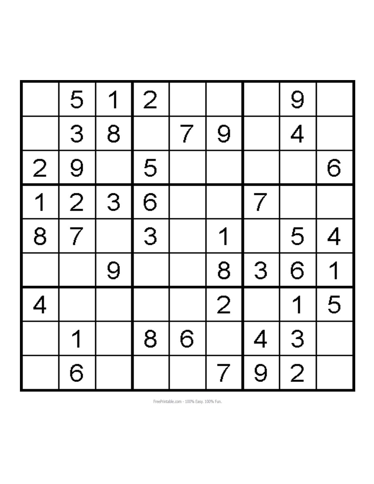 Printable Very Easy Sudoku Puzzles