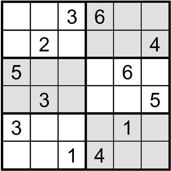Sudoku Easy Printable 6×6