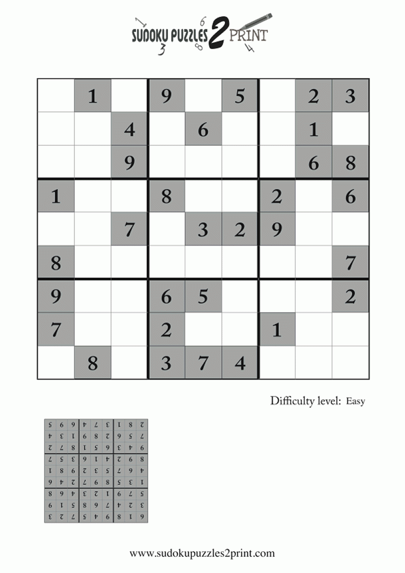 Easy Sudoku With Answers Printable