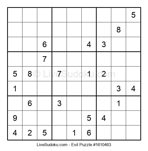Evil Sudoku Online 1610463 Live Sudoku