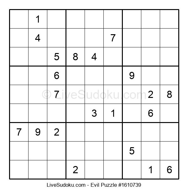 Evil Sudoku Online 1610739 Live Sudoku