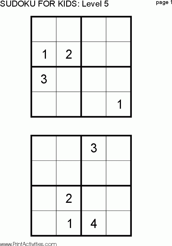 Sudoku Level 5 Printable