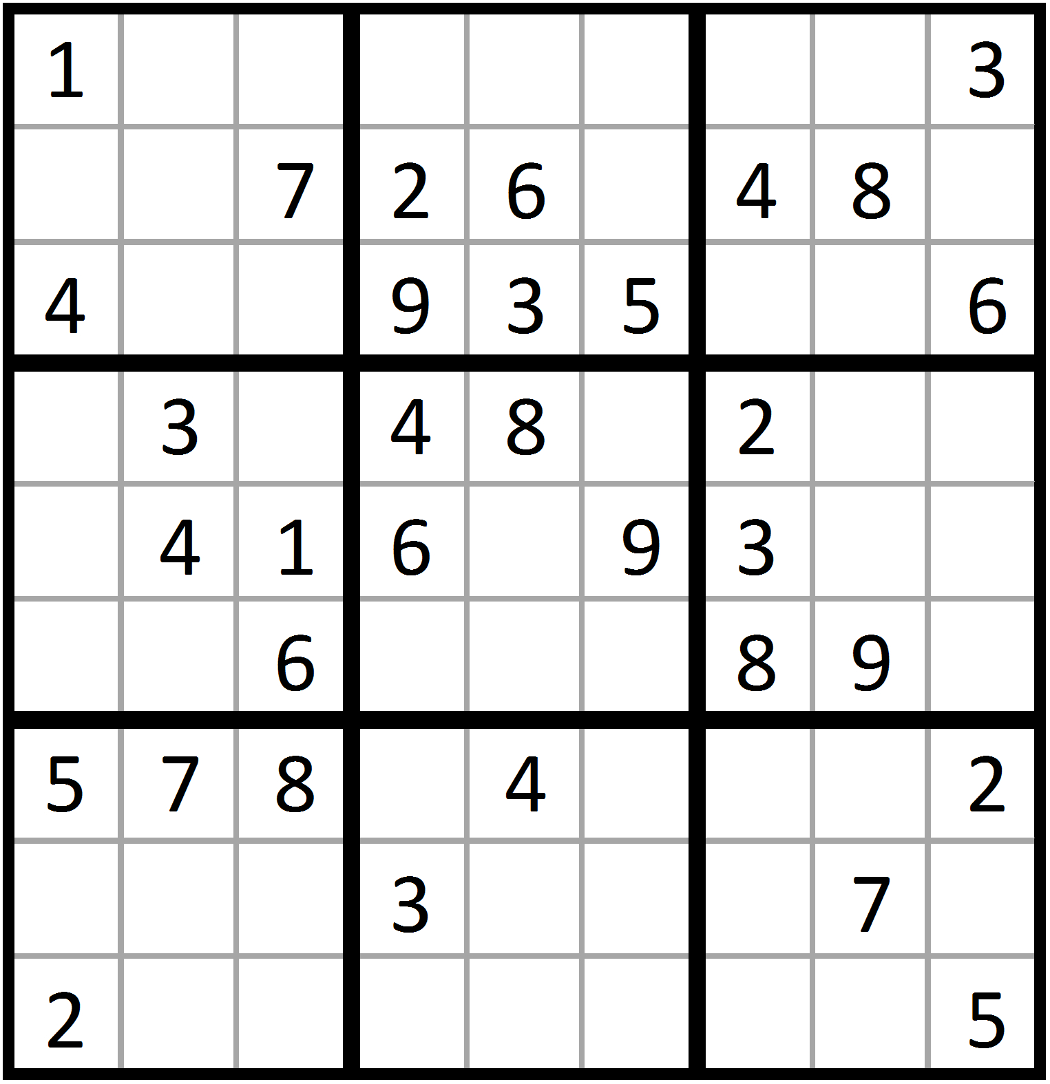 Number Sudoku Printable