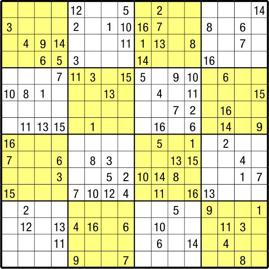 16x16 Sudoku Grid Printable