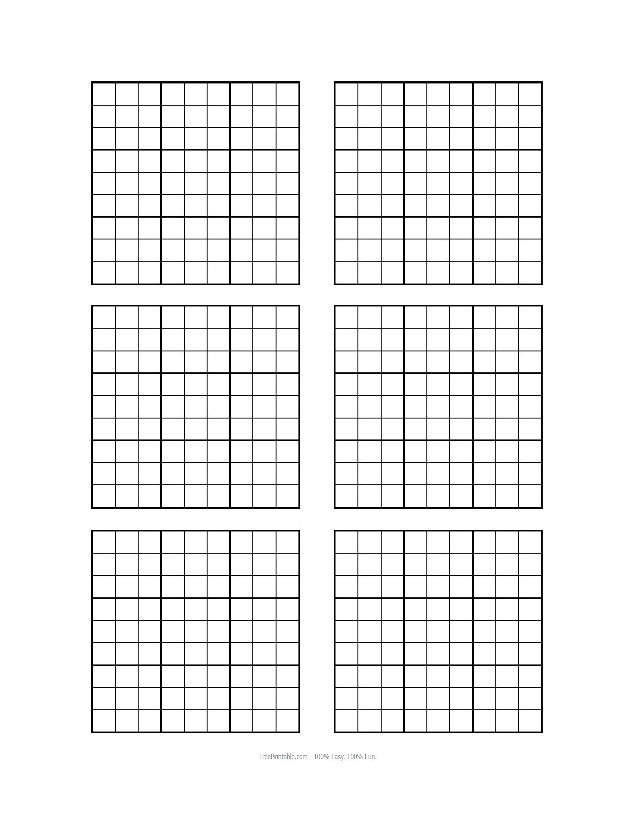 Free Sudoku Grid Printable