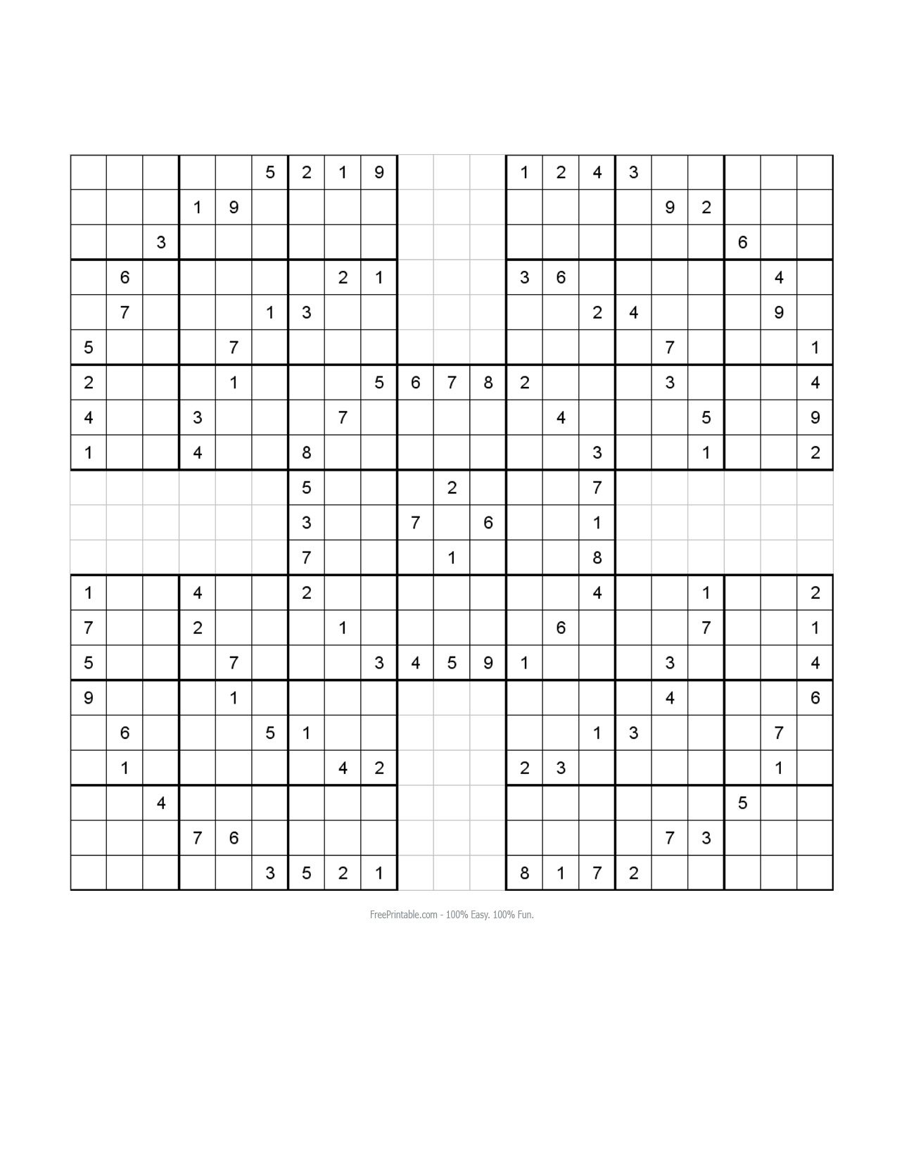 Printable Samurai Sudoku With Answers