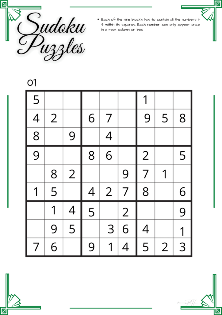 Free Sudoku Puzzles 9 9 Easy To Medium Levels