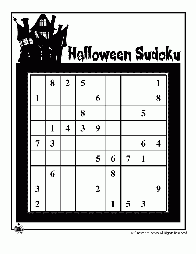 Halloween Sudoku Puzzle 3 Woo Jr Kids Activities