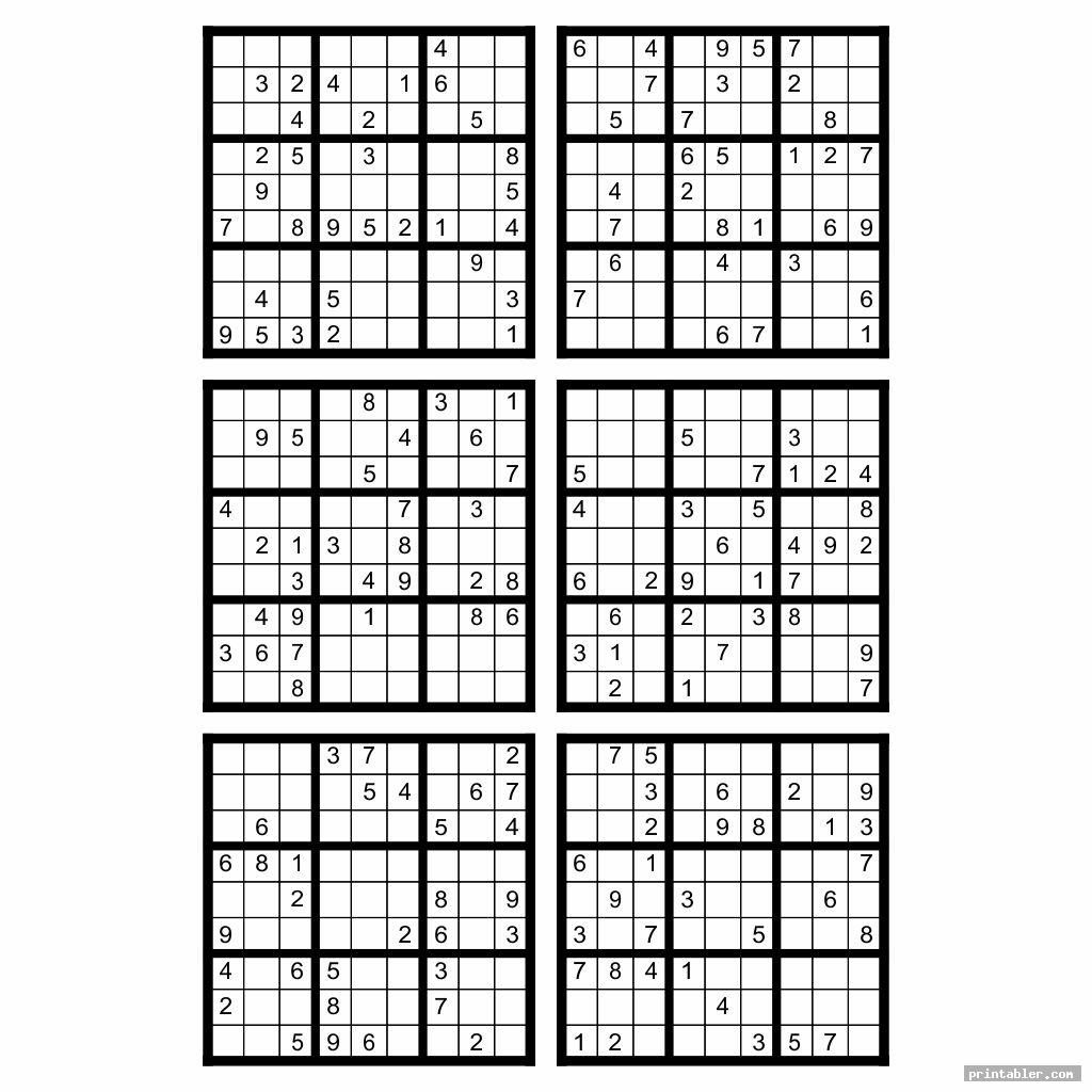 Hard Sudoku Printable 6 Per Page Gridgit