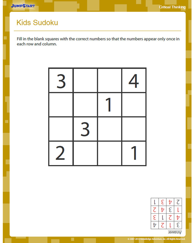 Free Sudoku Printables For Second Grade