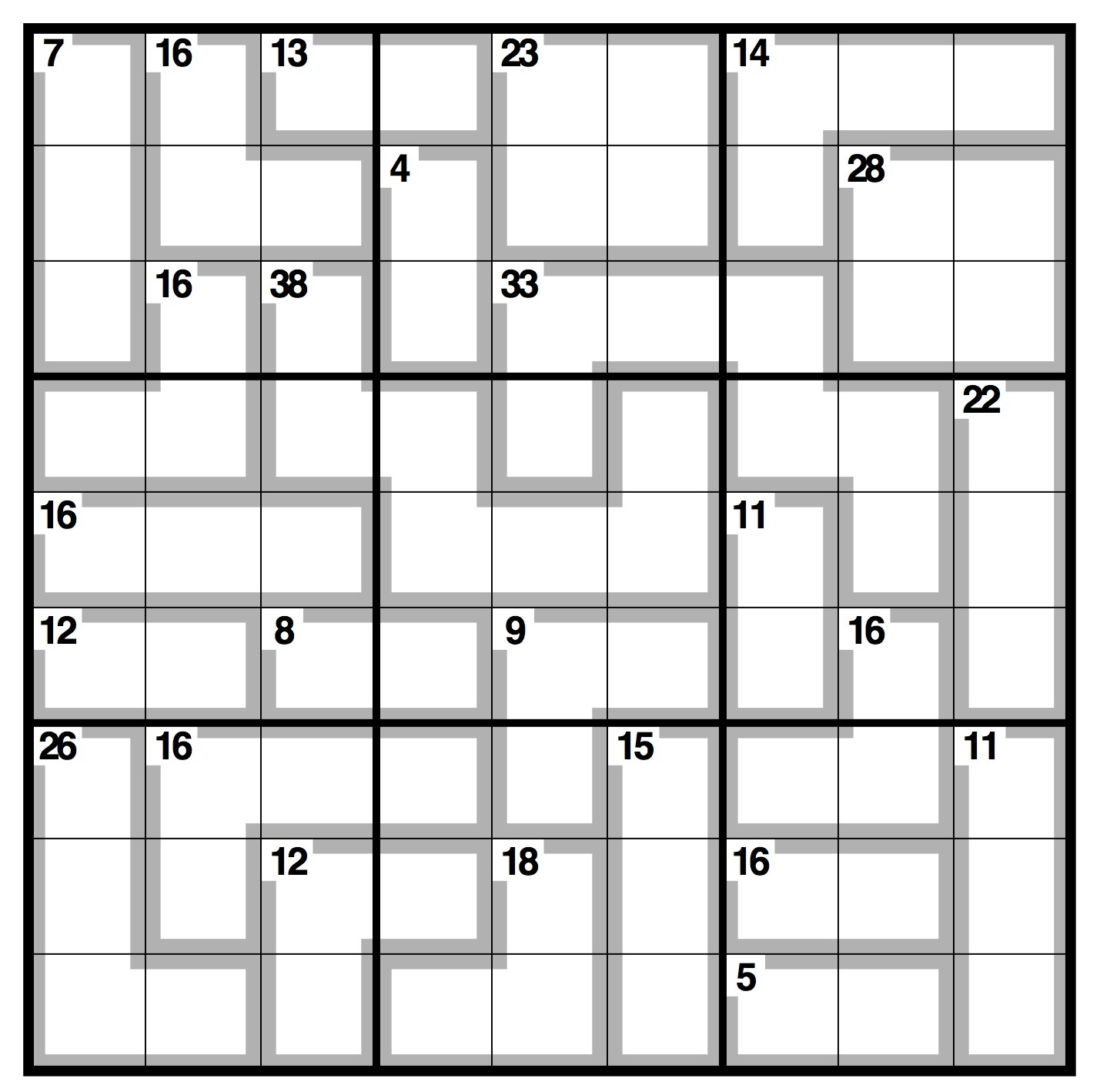 Killer Sudoku Online Printable